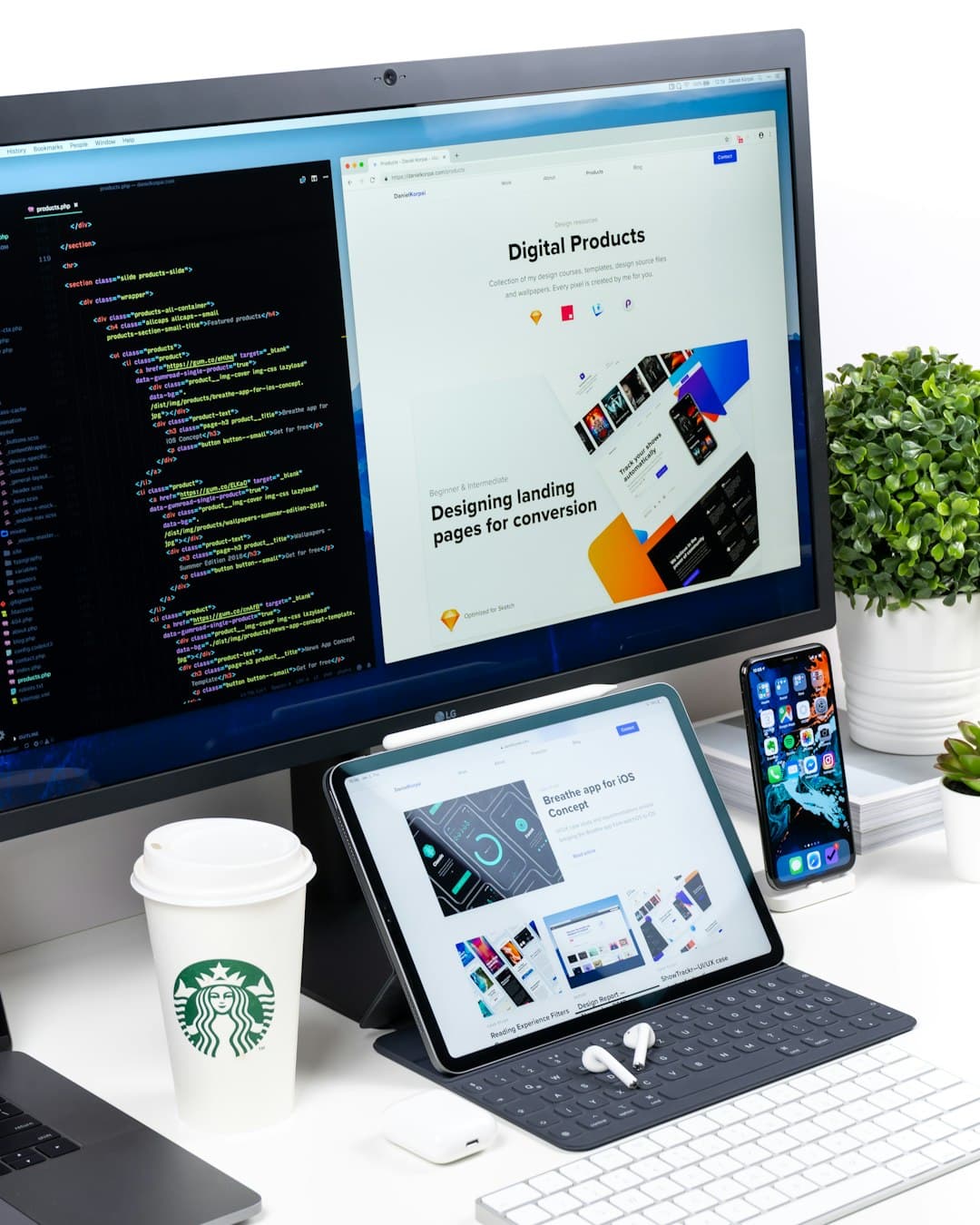 Modern web design workspace — custom marine website development